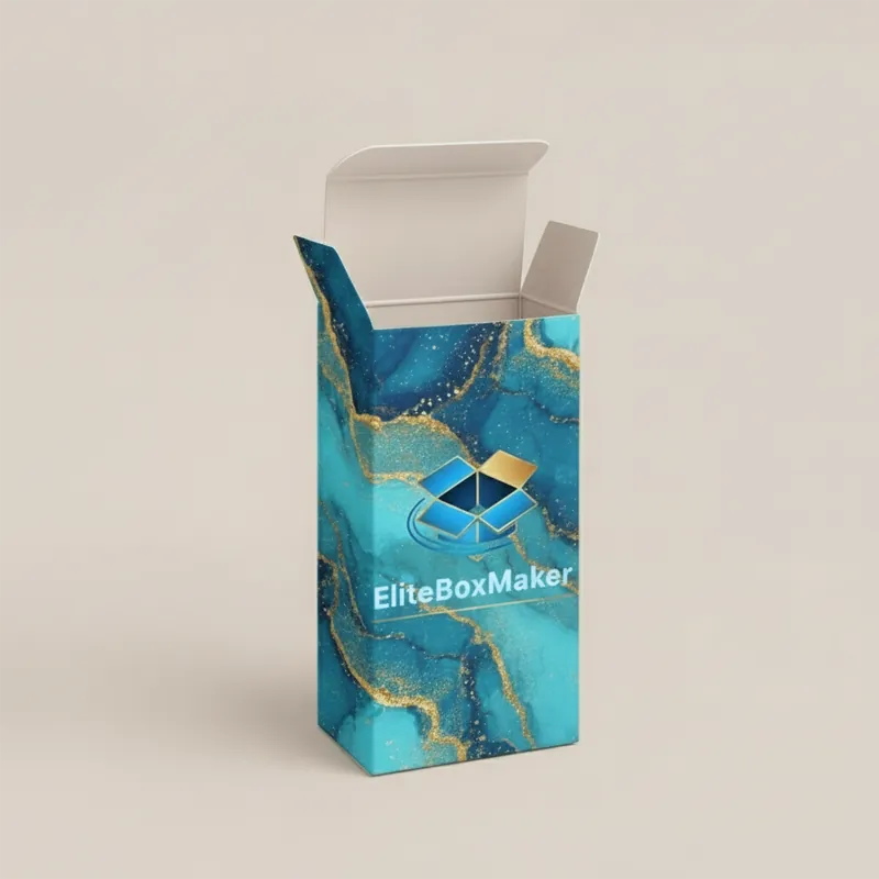 Upright, rectangular cardboard box packaging for a single bottle of nail polish.